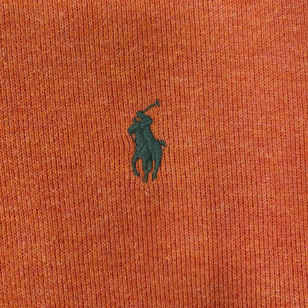 Polo Ralph Lauren Quarter Zip Pullover Mens XL Orange Cotton Knit Mock Neck Logo